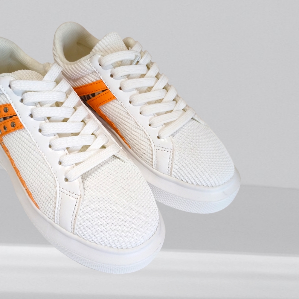 NEW 💐 Cuccoo Leopard Detail Color Block Platform Skate Shoes - Picture 8 of 16